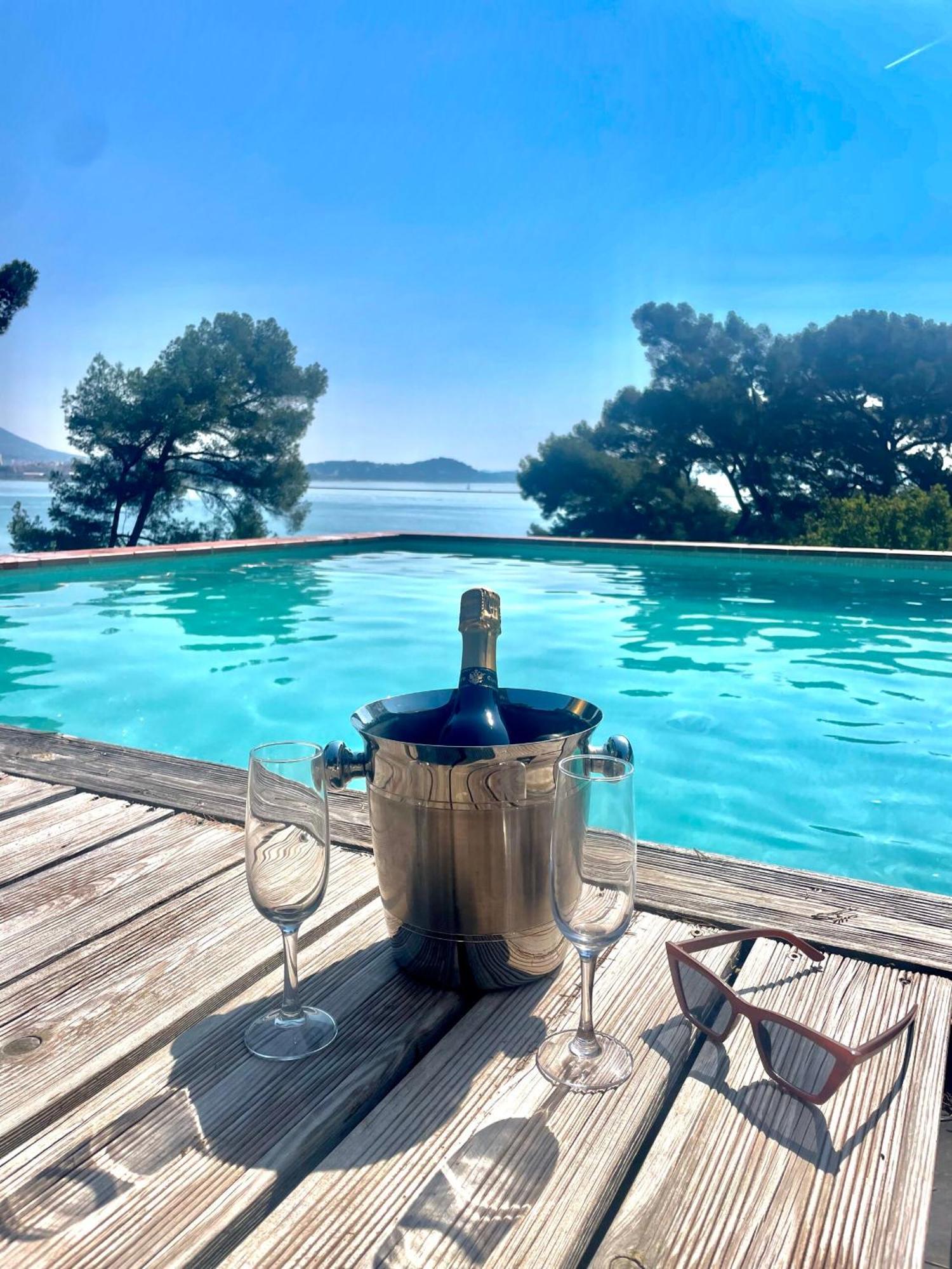 Villa-Chateau Les Terrasses - Tamaris, Plage Des Sablettes, Mer Au Bas De La Propriete Ла-Сейн-сюр-Мер Экстерьер фото